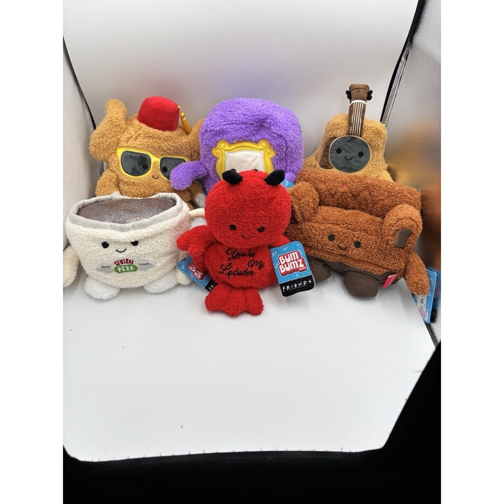 BumBumz Friends LOT 6 Peep Hole‎ Picture Frame Lobster  Guitar 7.5" Plush New